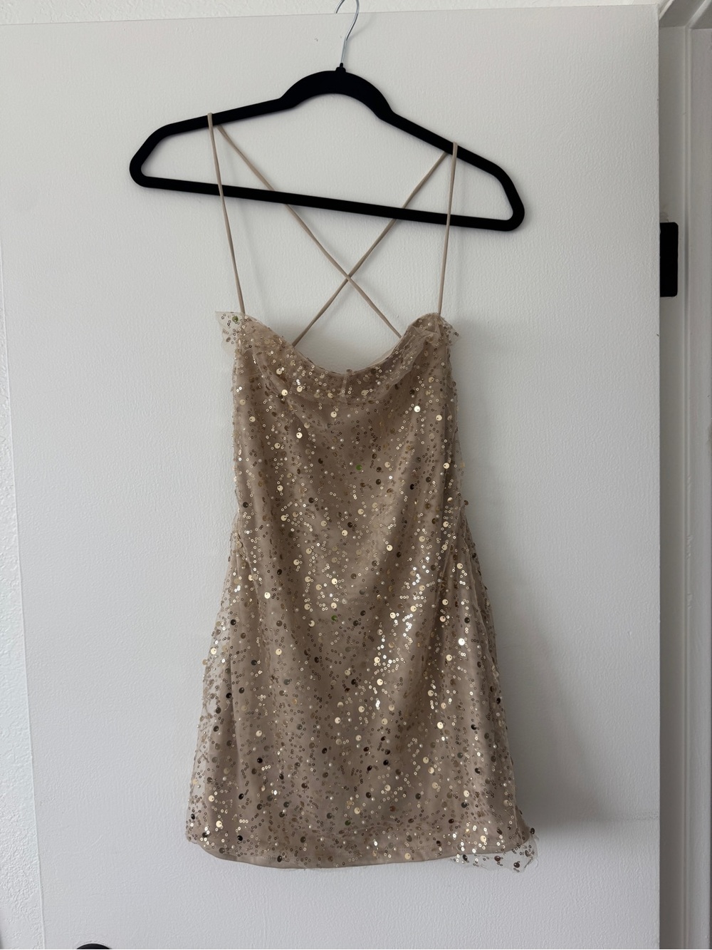 Lucy in the Sky Champagne Sequin Mini Dress